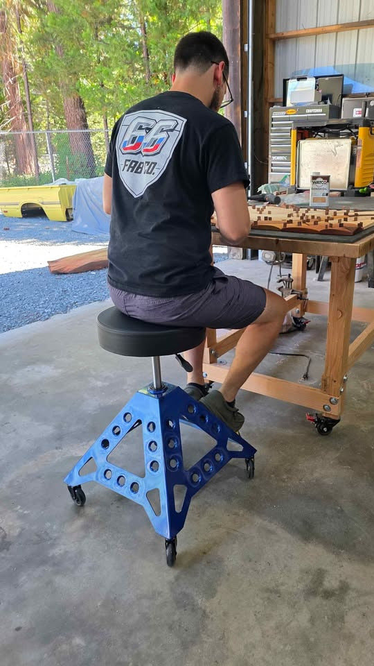 Custom Adjustable Rolling Shop Stool
